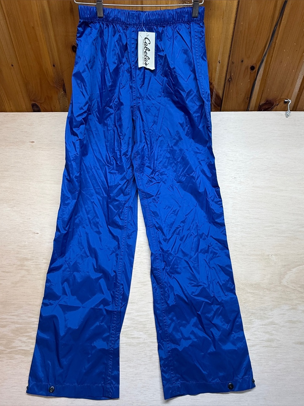 NWT Cabela's Nylon Pack Pants Coastal Blue Wo. Size Small Regular Rain Trousers